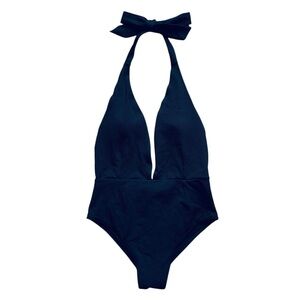 Alexandra Miro Womens Luxury One Piece Backless Swimsuit Black Medium